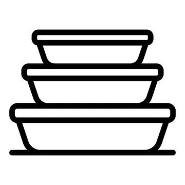 Stack food container icon, outline style Stock Illustration