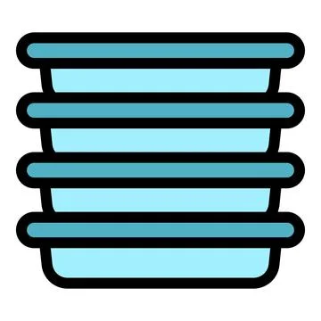 Stack of food containers representing meal prepping and healthy eating Stockillustratie