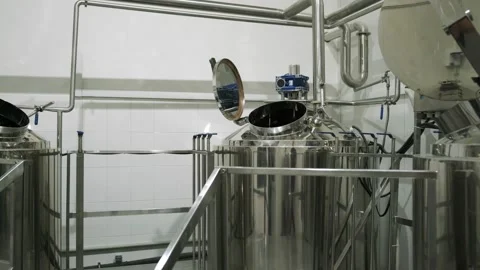 Stack of footage: Beer production. Small brewery. Craft beer. 4k Stockbeeldmateriaal 169298966
