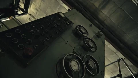 Stack of footage: Control panel of old printing house of production from the Stock Footage 149826380