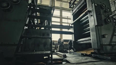 Stack of footage: Old printing house of production from the times of GDR and the Stockbeeldmateriaal 149826974