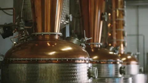 Stack of footage: Old whiskey distillery. Alcohol production. Production 스톡 동영상 169303240