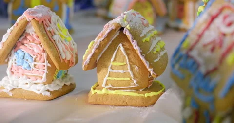 Stack of footage: A town of artificial houses made by children from honey and 스톡 동영상 165080160