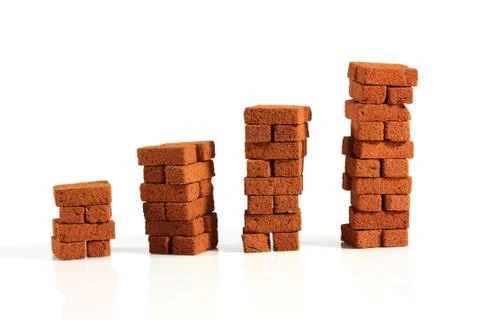 Stack of four bricks 写真素材