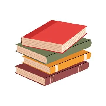 Stack of four colorful hardcover books isolated on white background vector il イラスト素材