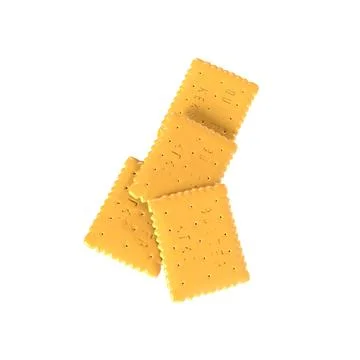 A stack of four yellow biscuits イラスト素材