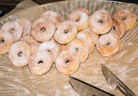 Stack of fresh and sweet powder sugar glazed Foto stock