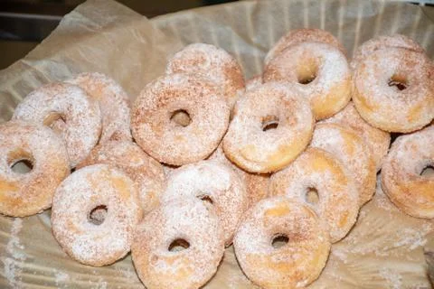 Stack of fresh and sweet powder sugar glazed Stock Photos