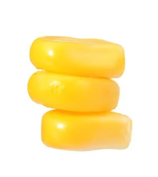 Stack of fresh corn kernels isolated on white Stock Photos