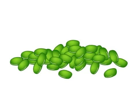 A Stack of Fresh Green Mung Beans Illustrazione stock