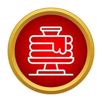 Stack of fresh pancakes pouring syrup icon design Stock Illustration