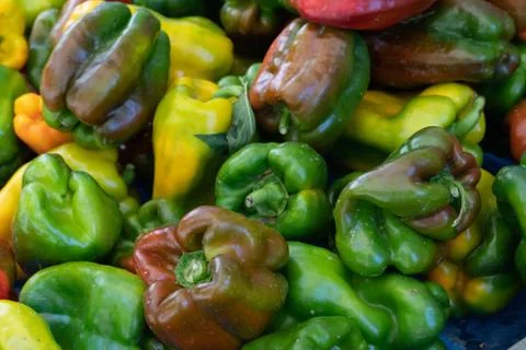 Stack of fresh peppers Foto stock
