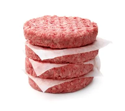 Stack of fresh raw burger patty Foto stock