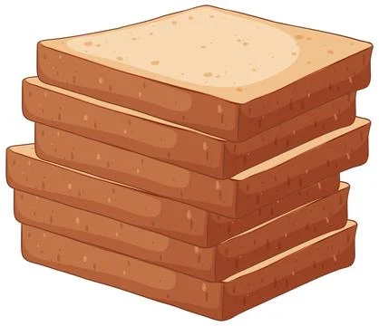 Stack of Fresh Wheat Bread Slices 库存插图