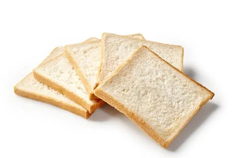 Stack of fresh white bread slices for toasts or sandwiches Foto stock
