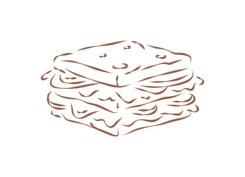 A Stack Of Freshly Made Triangle Club Sandwiches Sketch Vector Illustration Illustrazione stock