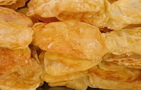 Stack of fried crispy roti Foto stock