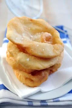A stack of fried pizza dough Stockfoto's