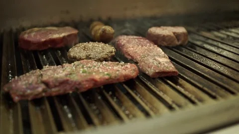 Stack fried strips of bacon. Slow motion Stock Footage 71494340