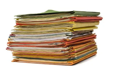 Stack of full file folders Foto stock