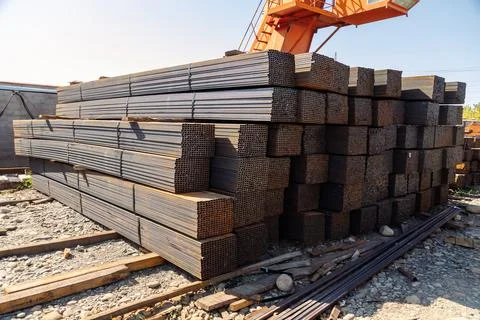 Stack of galvanized iron pipes Stock Photos