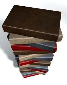 Stack of generic leather books Stock Illustration