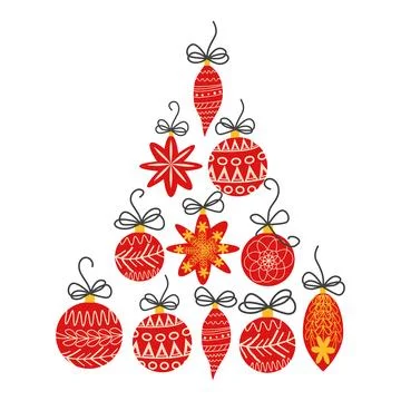 Stack of gift balls forming a Christmas tree. Gift holiday vector elements. 스톡 일러스트