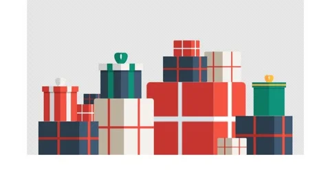 Stack gift Box animation. Bright stack of gifts in graphics. 2d motion animation Stock Footage 163977383