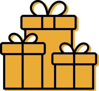 Stack of gift boxes with bows Stock Illustration