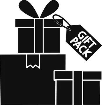 Stack of gift boxes with gift pack tag 库存插图