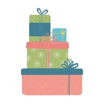 Stack of gift boxes Stock Illustration