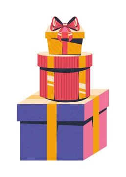 Stack of gift boxes Stock Illustration