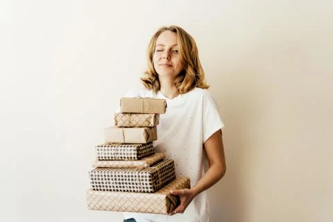Stack of gift boxes 스톡 사진