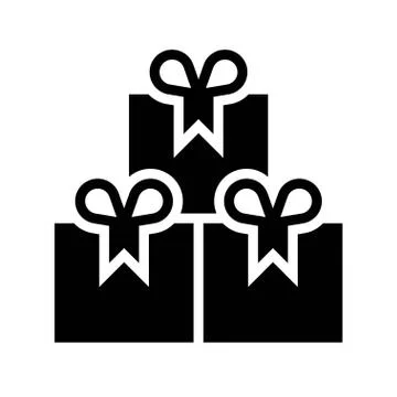 Stack of gift boxes vector illustration, solid style icon Stock Illustration