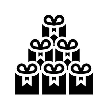 Stack of gift boxes vector illustration, solid style icon イラスト素材