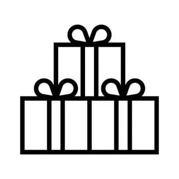 Stack of gift boxes vector illustration, line style icon Stock Illustration