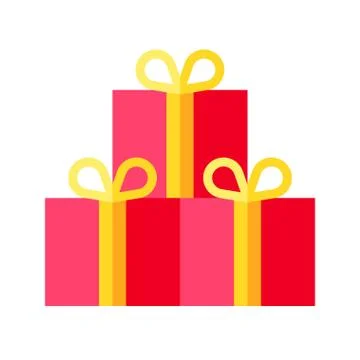 Stack of gift boxes vector illustration, flat style icon Illustrazione stock