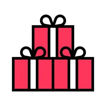 Stack of gift boxes vector illustration, filled style icon Stockillustratie