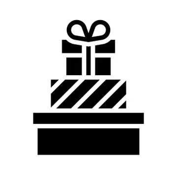 Stack of gift boxes vector illustration, solid design icon イラスト素材