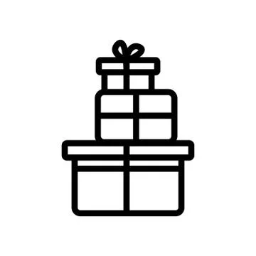 A stack of gifts boxes icon vector outline illustration 스톡 일러스트
