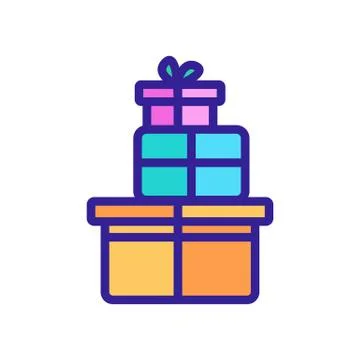 A stack of gifts boxes icon vector outline illustration 스톡 일러스트