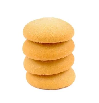Stack of ginger biscuits , butter cookies stack isolated on white background Stock Photos