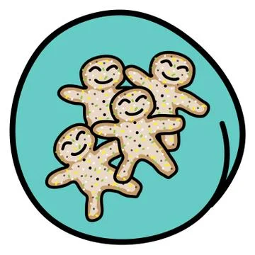 Stack of Gingerbread on Round Green Background Stock Illustration
