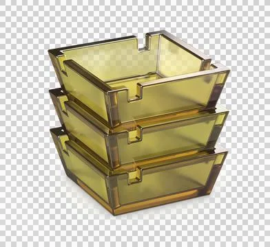 Stack with glass ashtrays 库存插图