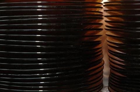 Stack of glass plates Stockfoto's