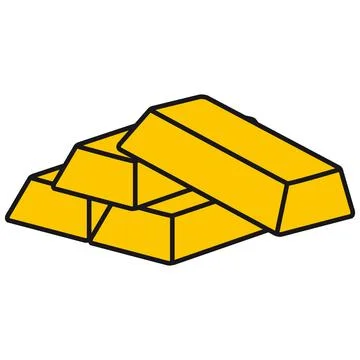 Stack of Gold bar, ingot icon Stock Illustration