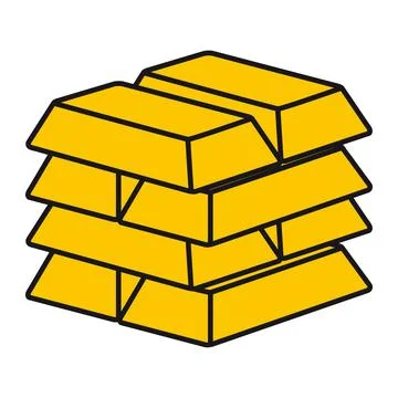 Stack of Gold bar, ingot icon Stock Illustration