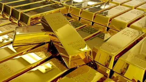 Stack of Gold Bars and investment finance business, Financial concepts, 3D .. Stock Photos