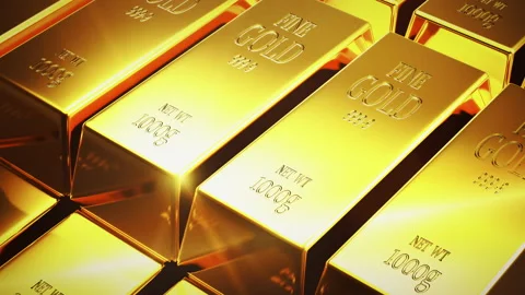 Stack of gold bars animation Video stock 165028627