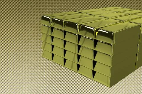 Stack of gold bars. Financial business Concept Of Banking And Ultimate Wealth Stock Illustration